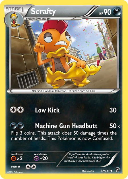 Scrafty - XY - Furious Fists Pokémon trading card
