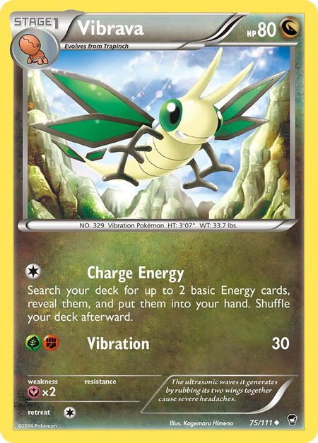 Vibrava - XY - Furious Fists Pokémon trading card