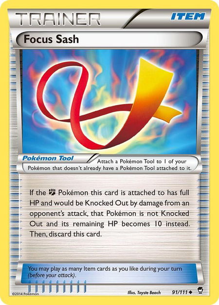 Focus Sash - XY - Furious Fists Pokémon trading card