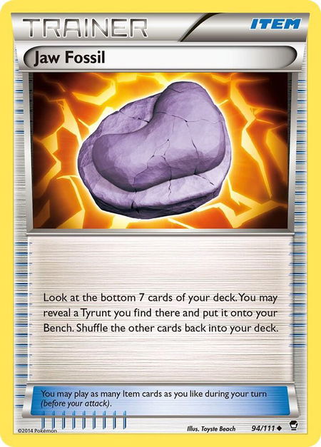 Jaw Fossil - XY - Furious Fists Pokémon trading card