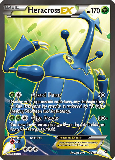 Heracross EX (105 Full Art) - XY - Furious Fists Pokémon trading card