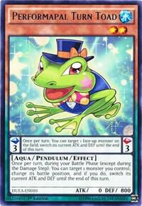 Performapal Turn Toad trading card from Duelist Alliance Performapal Turn Toad - Duelist Alliance YuGiOh trading card