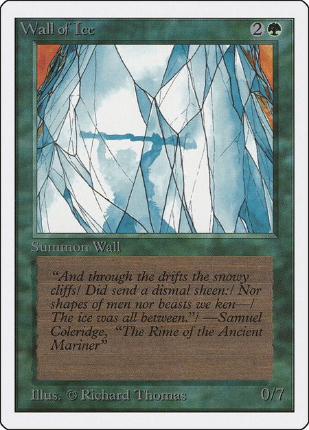 Wall of Ice - Unlimited Edition Magic: The Gathering trading card