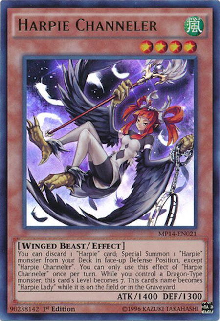 Harpie Channeler trading card from 2014 Mega-Tins Mega Pack Harpie Channeler - 2014 Mega-Tins Mega Pack YuGiOh trading card