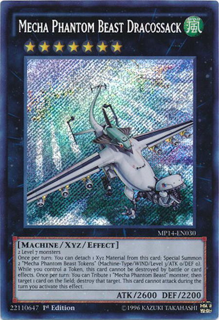 Mecha Phantom Beast Dracossack trading card from 2014 Mega-Tins Mega Pack Mecha Phantom Beast Dracossack - 2014 Mega-Tins Mega Pack YuGiOh trading card