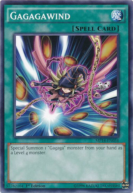 Gagagawind trading card from 2014 Mega-Tins Mega Pack Gagagawind - 2014 Mega-Tins Mega Pack YuGiOh trading card