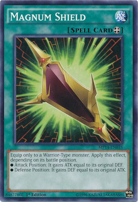 Magnum Shield trading card from 2014 Mega-Tins Mega Pack Magnum Shield - 2014 Mega-Tins Mega Pack YuGiOh trading card