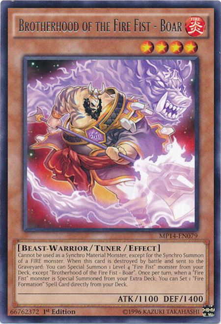 Brotherhood of the Fire Fist - Boar - 2014 Mega-Tins Mega Pack YuGiOh trading card