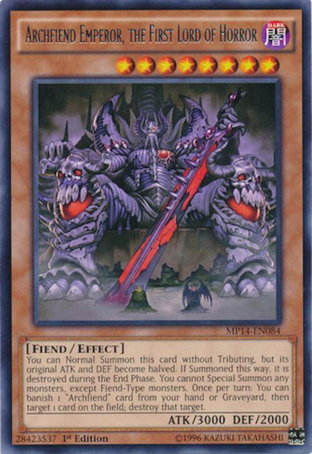 Archfiend Emperor, the First Lord of Horror - 2014 Mega-Tins Mega Pack YuGiOh trading card