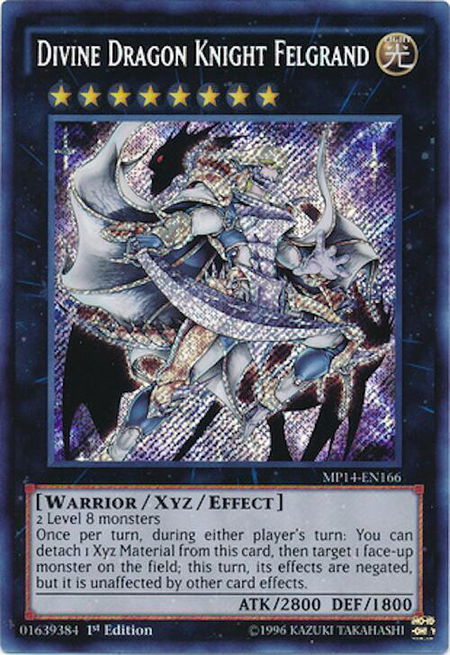 Divine Dragon Knight Felgrand trading card from 2014 Mega-Tins Mega Pack Divine Dragon Knight Felgrand - 2014 Mega-Tins Mega Pack YuGiOh trading card