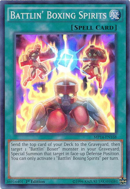 Battlin' Boxing Spirits trading card from 2014 Mega-Tins Mega Pack Battlin' Boxing Spirits - 2014 Mega-Tins Mega Pack YuGiOh trading card