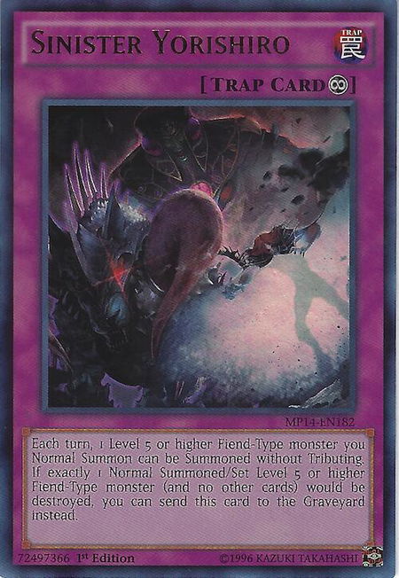 Sinister Yorishiro - 2014 Mega-Tins Mega Pack YuGiOh trading card