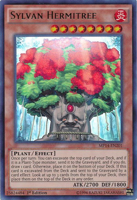 Sylvan Hermitree trading card from 2014 Mega-Tins Mega Pack Sylvan Hermitree - 2014 Mega-Tins Mega Pack YuGiOh trading card