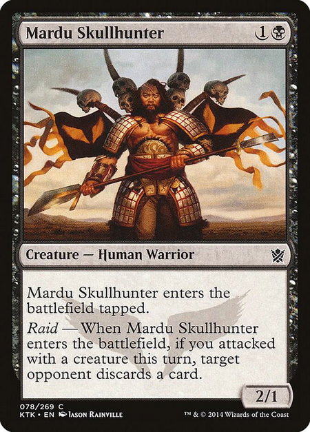 Mardu Skullhunter trading card from Khans of Tarkir Mardu Skullhunter - Khans of Tarkir Magic: The Gathering trading card