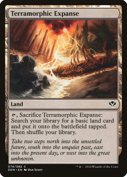 Terramorphic Expanse trading card from Duel Decks: Speed vs. Cunning Terramorphic Expanse - Duel Decks: Speed vs. Cunning Magic: The Gathering trading card
