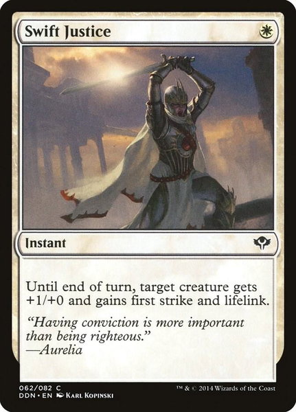 Swift Justice trading card from Duel Decks: Speed vs. Cunning Swift Justice - Duel Decks: Speed vs. Cunning Magic: The Gathering trading card