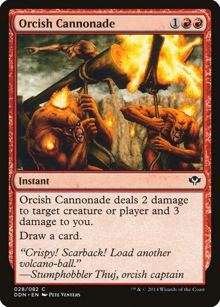 Orcish Cannonade trading card from Duel Decks: Speed vs. Cunning Orcish Cannonade - Duel Decks: Speed vs. Cunning Magic: The Gathering trading card
