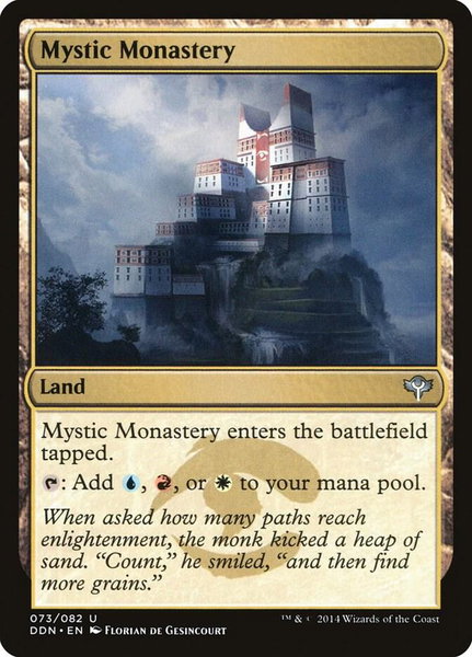 Mystic Monastery trading card from Duel Decks: Speed vs. Cunning Mystic Monastery - Duel Decks: Speed vs. Cunning Magic: The Gathering trading card