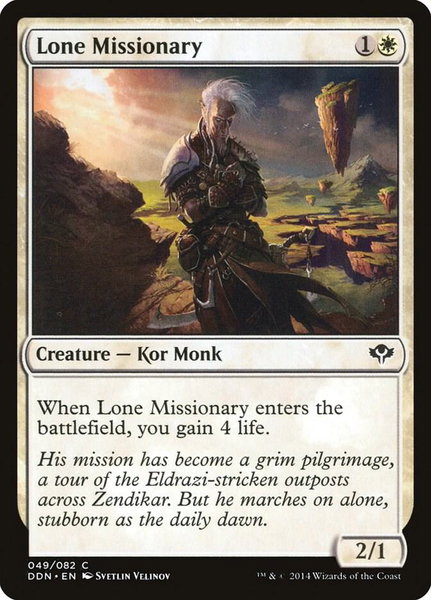 Lone Missionary trading card from Duel Decks: Speed vs. Cunning Lone Missionary - Duel Decks: Speed vs. Cunning Magic: The Gathering trading card