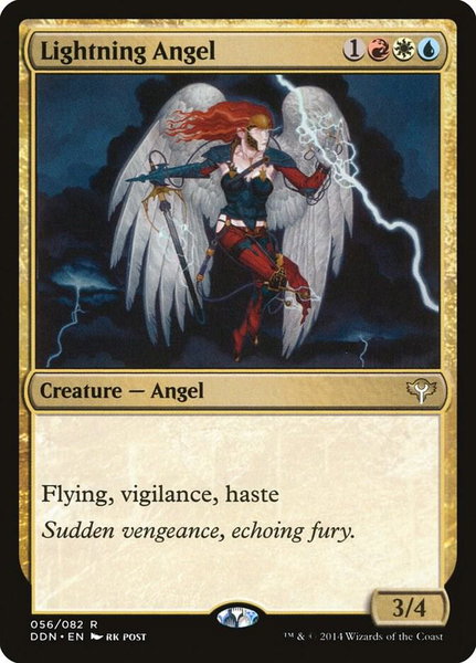 Lightning Angel trading card from Duel Decks: Speed vs. Cunning Lightning Angel - Duel Decks: Speed vs. Cunning Magic: The Gathering trading card