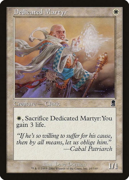 Dedicated Martyr - Odyssey Magic: The Gathering trading card