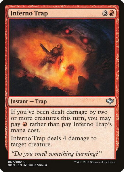 Inferno Trap trading card from Duel Decks: Speed vs. Cunning Inferno Trap - Duel Decks: Speed vs. Cunning Magic: The Gathering trading card