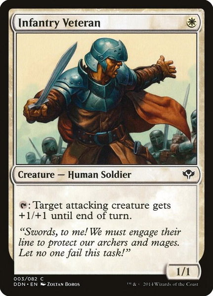 Infantry Veteran trading card from Duel Decks: Speed vs. Cunning Infantry Veteran - Duel Decks: Speed vs. Cunning Magic: The Gathering trading card