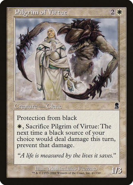 Pilgrim of Virtue - Odyssey Magic: The Gathering trading card