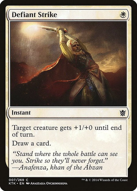 Defiant Strike - Khans of Tarkir Magic: The Gathering trading card