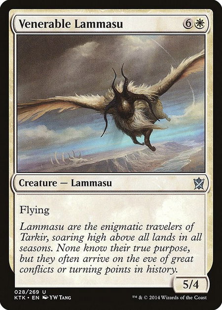 Venerable Lammasu trading card from Khans of Tarkir Venerable Lammasu - Khans of Tarkir Magic: The Gathering trading card