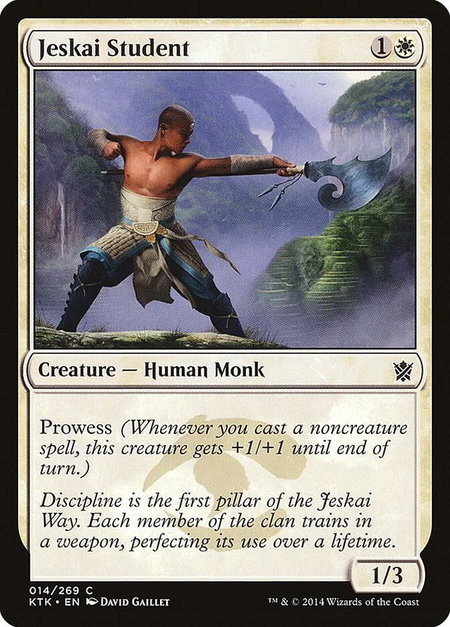 Jeskai Student - Khans of Tarkir Magic: The Gathering trading card