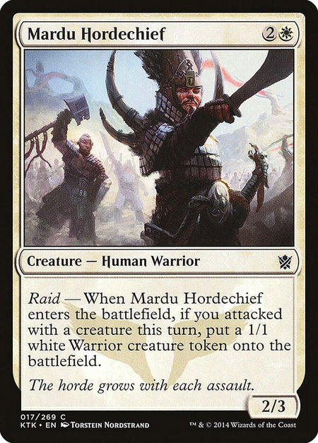 Mardu Hordechief trading card from Khans of Tarkir Mardu Hordechief - Khans of Tarkir Magic: The Gathering trading card