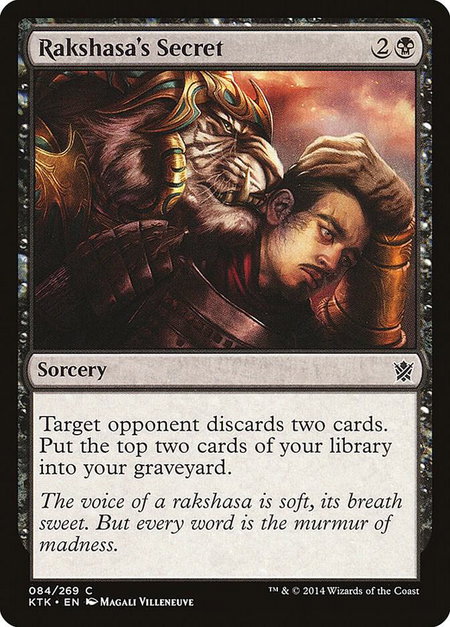 Rakshasa's Secret trading card from Khans of Tarkir Rakshasa's Secret - Khans of Tarkir Magic: The Gathering trading card