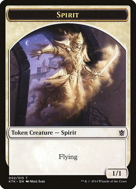 Spirit Token trading card from Khans of Tarkir Spirit Token - Khans of Tarkir Magic: The Gathering trading card