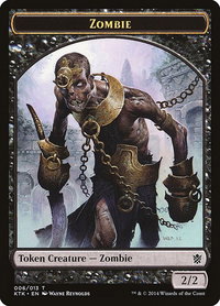 Zombie Token - Khans of Tarkir (KTK) #6 - Token Magic: The Gathering Trading Card