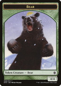 Bear Token - Khans of Tarkir (KTK) #8 - Token Magic: The Gathering Trading Card