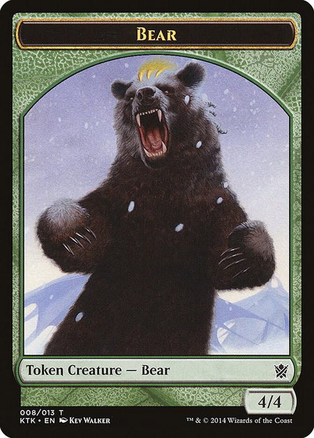 Bear Token - Khans of Tarkir Magic: The Gathering trading card