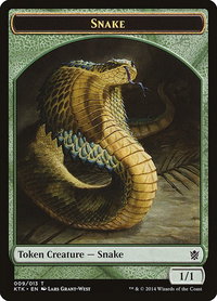 Snake Token - Khans of Tarkir (KTK) #9 - Token Magic: The Gathering Trading Card