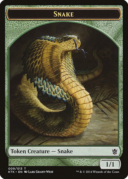 Snake Token - Khans of Tarkir Magic: The Gathering trading card