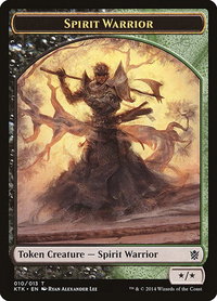 Spirit Warrior Token - Khans of Tarkir (KTK) #10 - Token Magic: The Gathering Trading Card