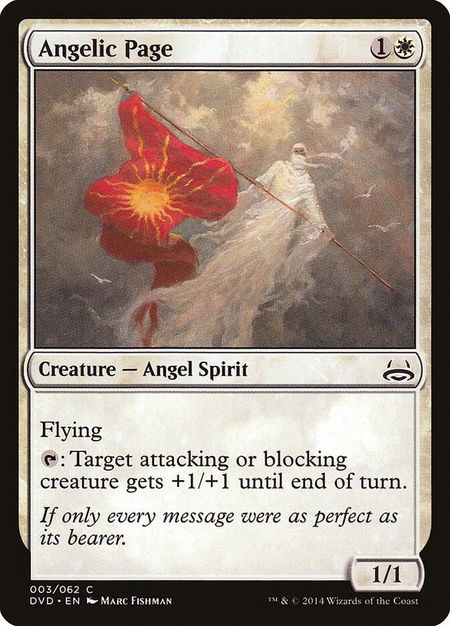 Angelic Page trading card from Duel Decks: Anthology Angelic Page - Duel Decks: Anthology Magic: The Gathering trading card