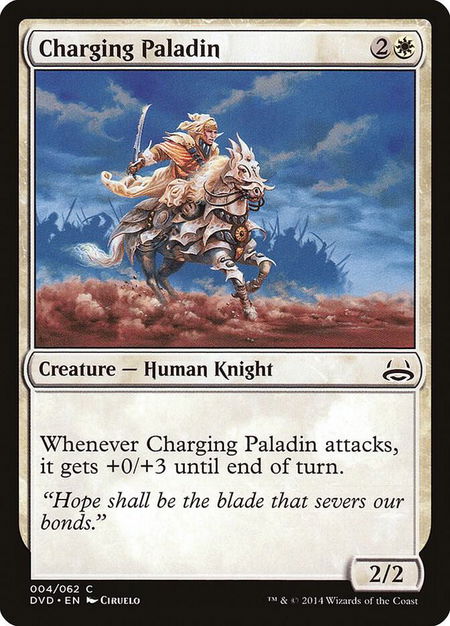 Charging Paladin trading card from Duel Decks: Anthology Charging Paladin - Duel Decks: Anthology Magic: The Gathering trading card