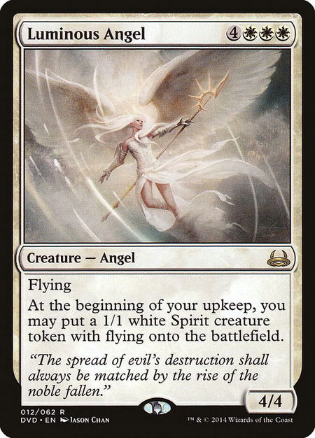 Luminous Angel trading card from Duel Decks: Anthology Luminous Angel - Duel Decks: Anthology Magic: The Gathering trading card