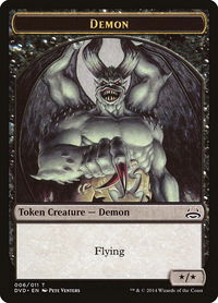 Demon Token - Duel Decks: Anthology (DD3) #6 - Token Magic: The Gathering Trading Card