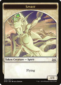 Spirit Token - Duel Decks: Anthology (DD3) #5 - Token Magic: The Gathering Trading Card