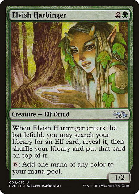 Elvish Harbinger trading card from Duel Decks: Anthology Elvish Harbinger - Duel Decks: Anthology Magic: The Gathering trading card