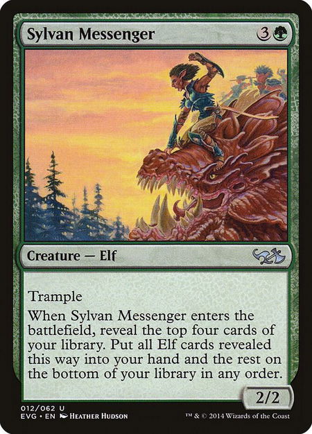 Sylvan Messenger trading card from Duel Decks: Anthology Sylvan Messenger - Duel Decks: Anthology Magic: The Gathering trading card