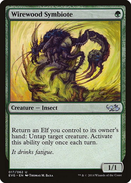 Wirewood Symbiote trading card from Duel Decks: Anthology Wirewood Symbiote - Duel Decks: Anthology Magic: The Gathering trading card