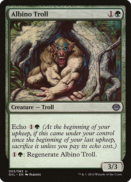 Albino Troll trading card from Duel Decks: Anthology Albino Troll - Duel Decks: Anthology Magic: The Gathering trading card