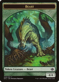 Beast Token (009) - Duel Decks: Anthology (DD3) #9 - Token Magic: The Gathering Trading Card